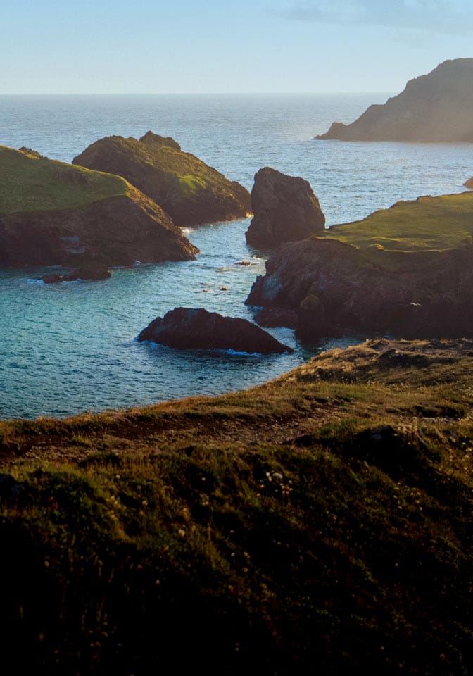 Rocky cove and sea from the cliff