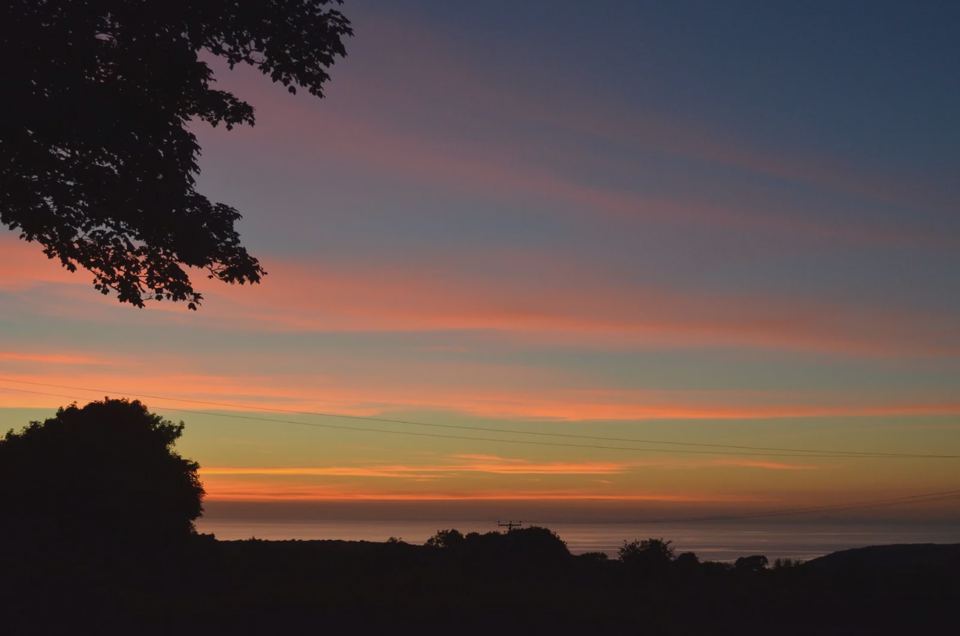 Sunset over the coast
