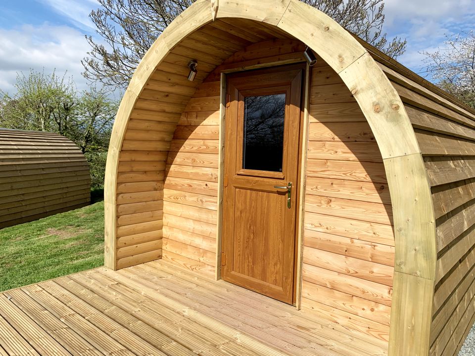 Camping pod with decking