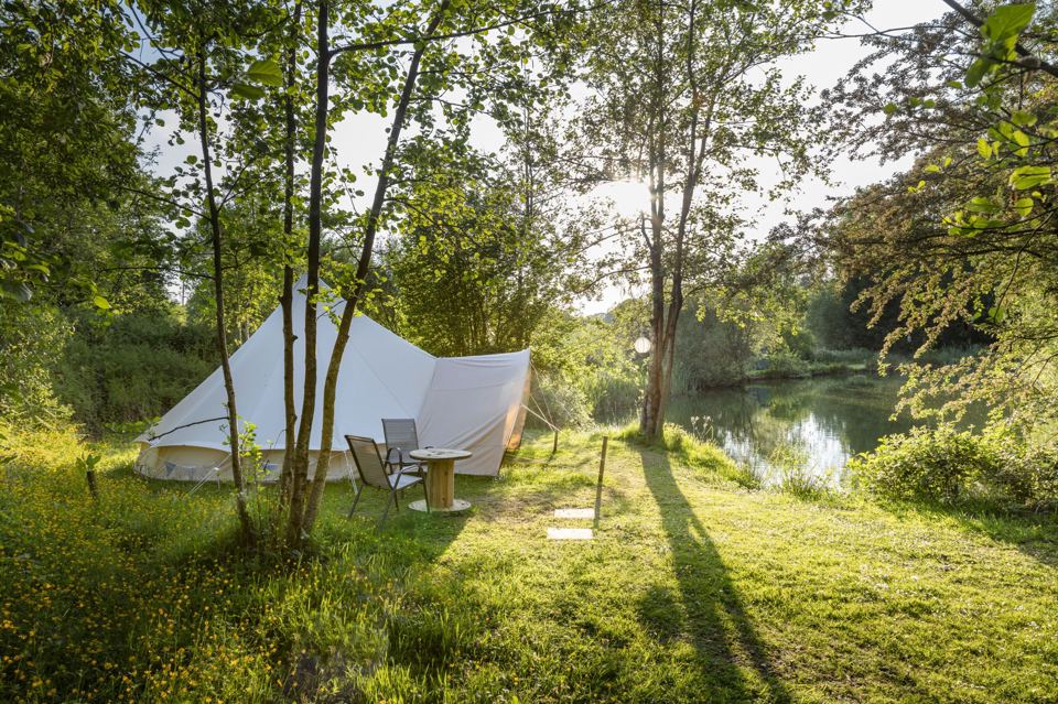 Bell tent by the water