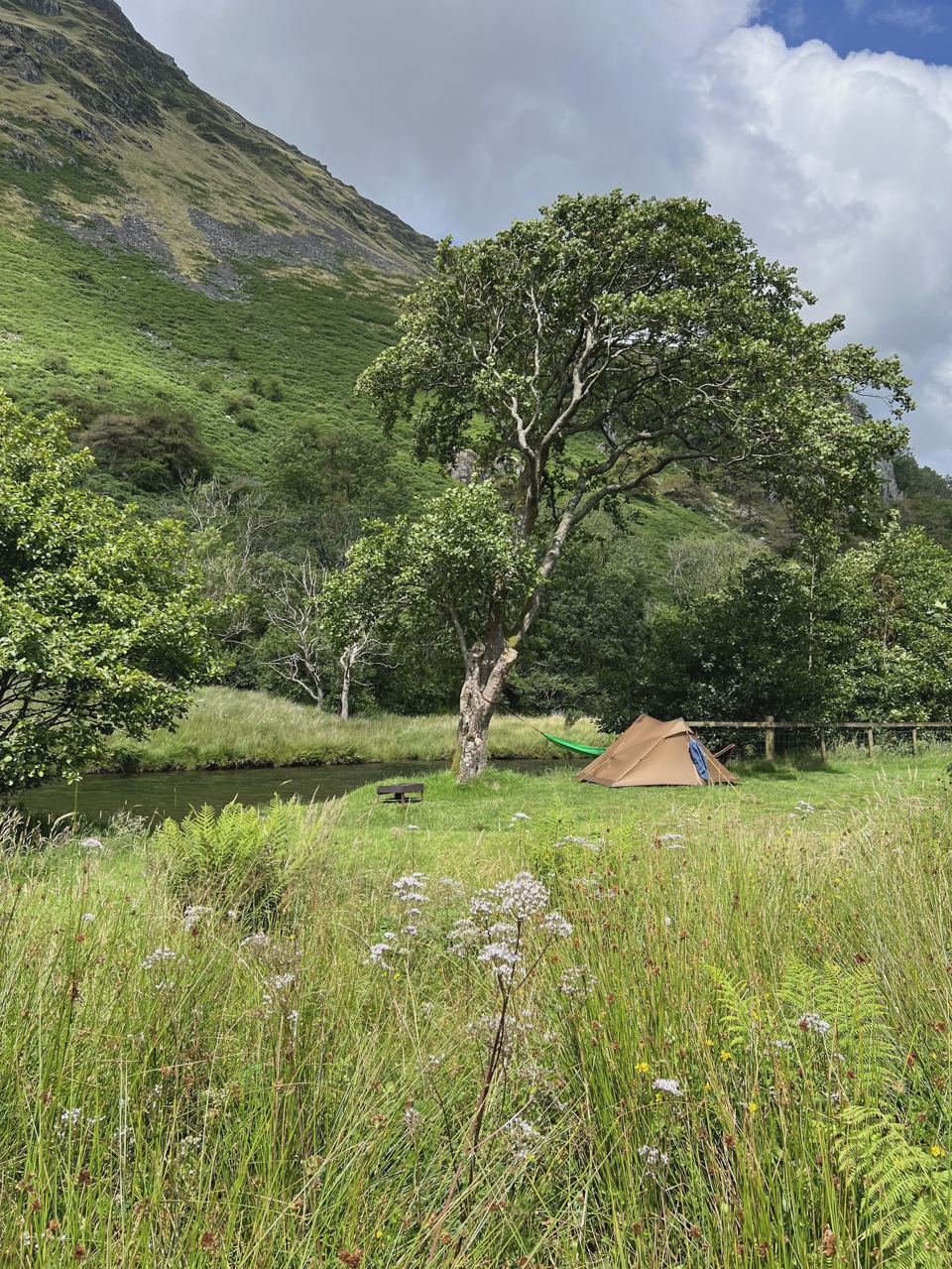 Tent by the water