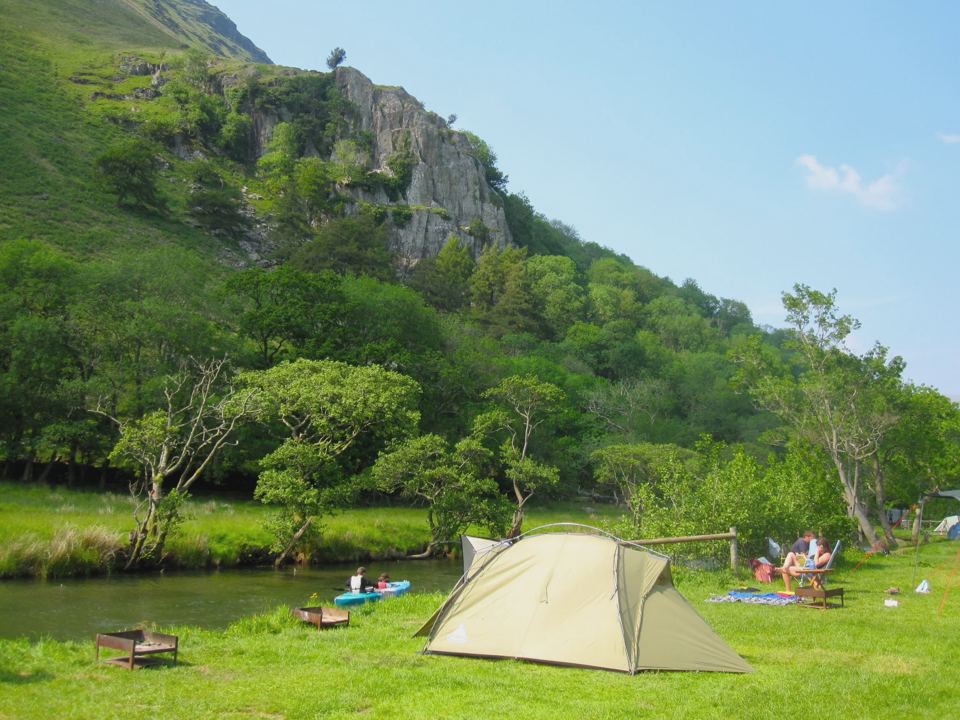 Tent on the riverbank