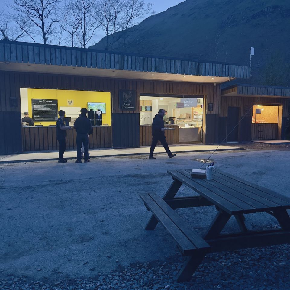 Food outlet in the evening