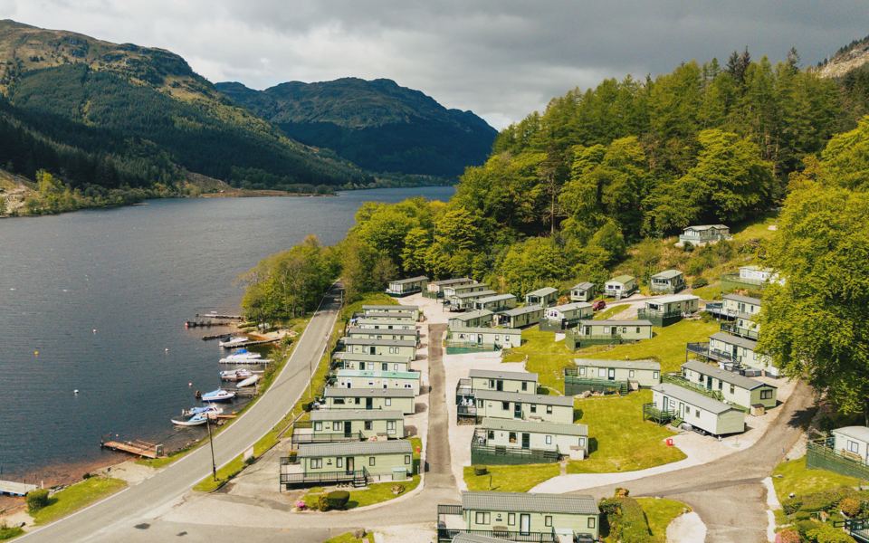 Caravans on the lochside