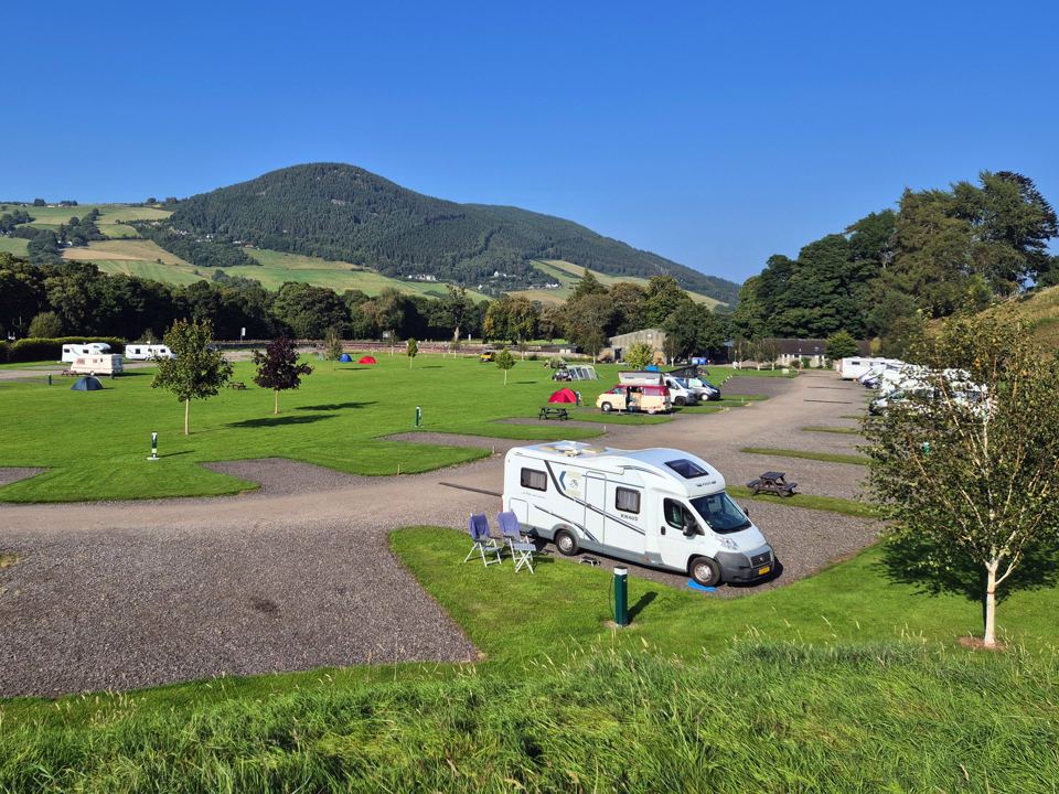 Motorhome pitches with hill view