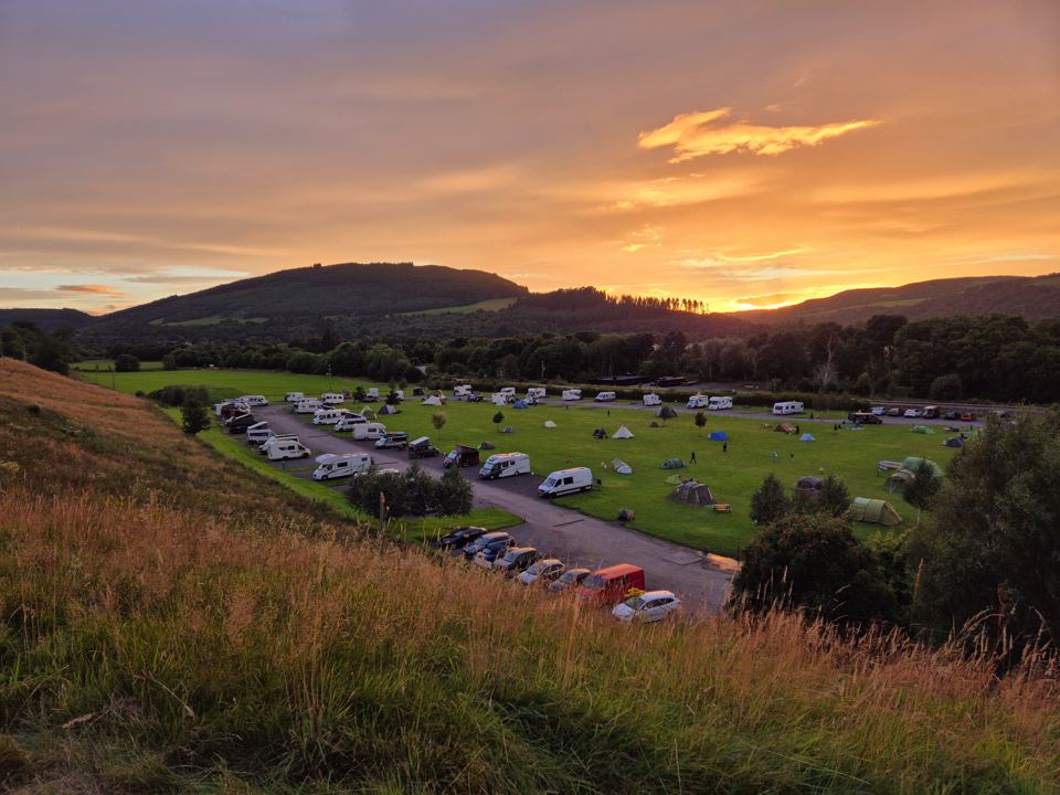 Site at sunset from the hill