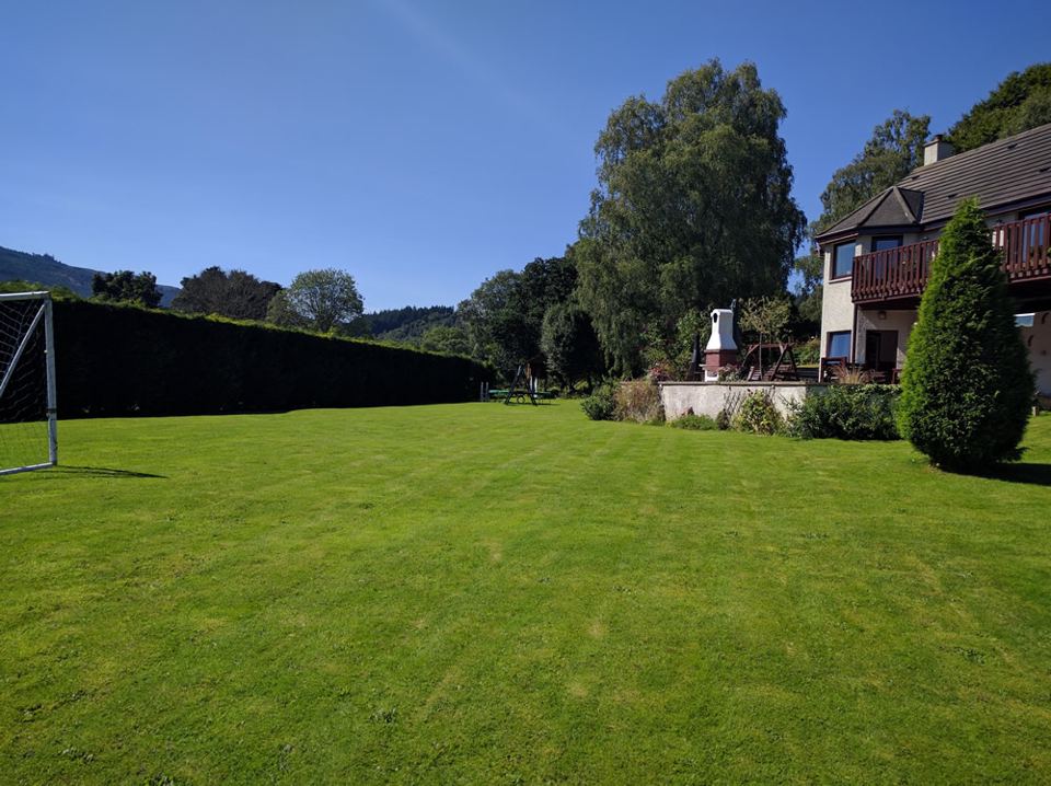 Lawn beside the farmhouse