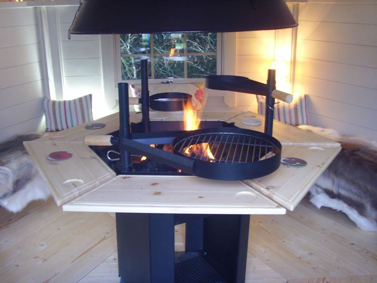 Indoor BBQ grill table