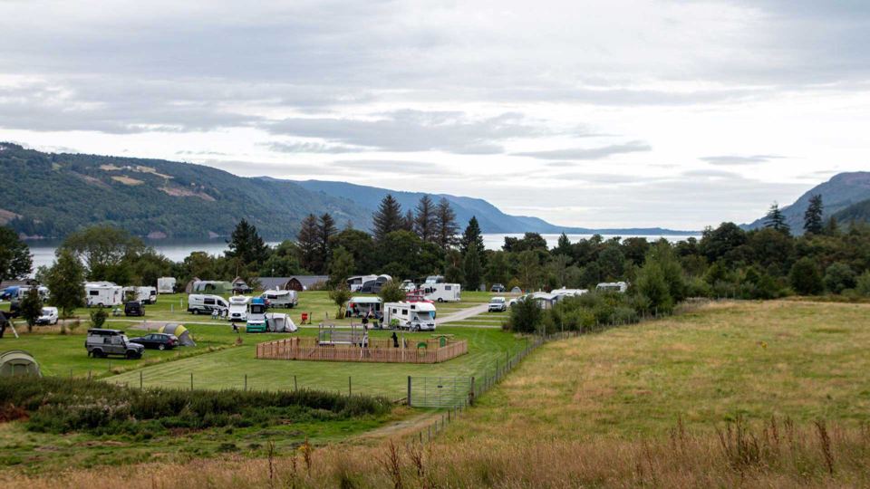 Pitches with Loch Ness beyond
