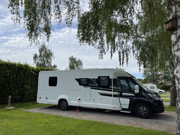 Motorhome on gravel hardstanding