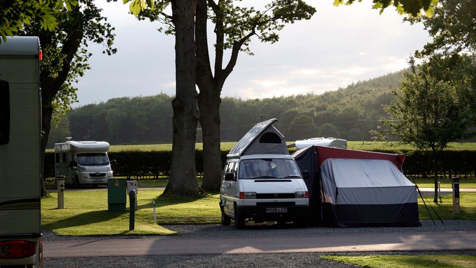 Campervan and pup tent