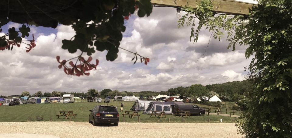 Caravans and tents in the field