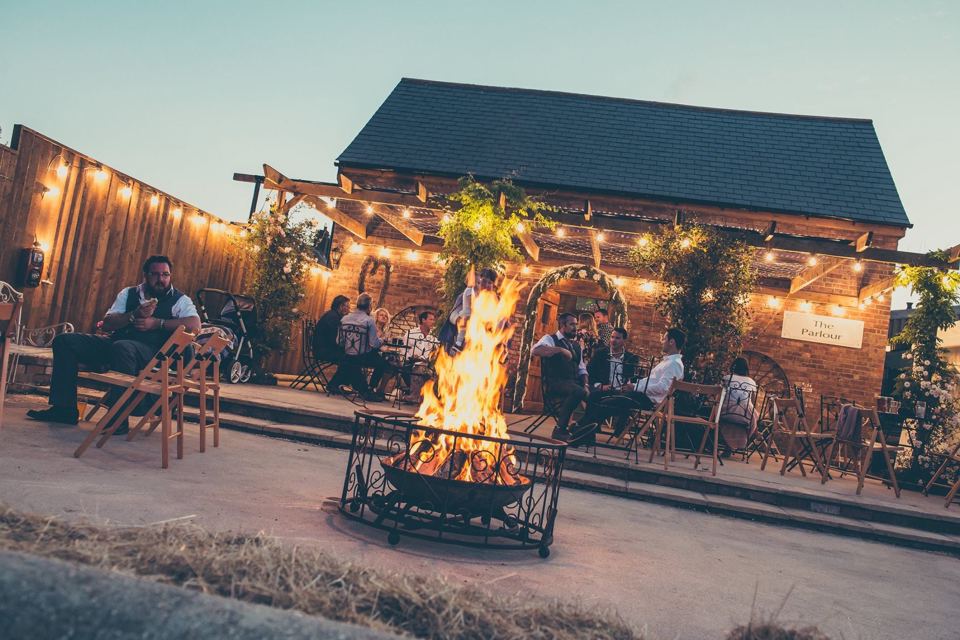 Fire pit in the courtyard