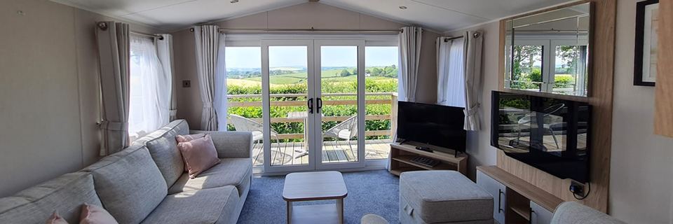 Static caravan living room