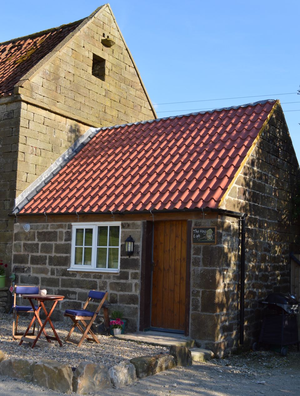 Stone barn conversion with seating