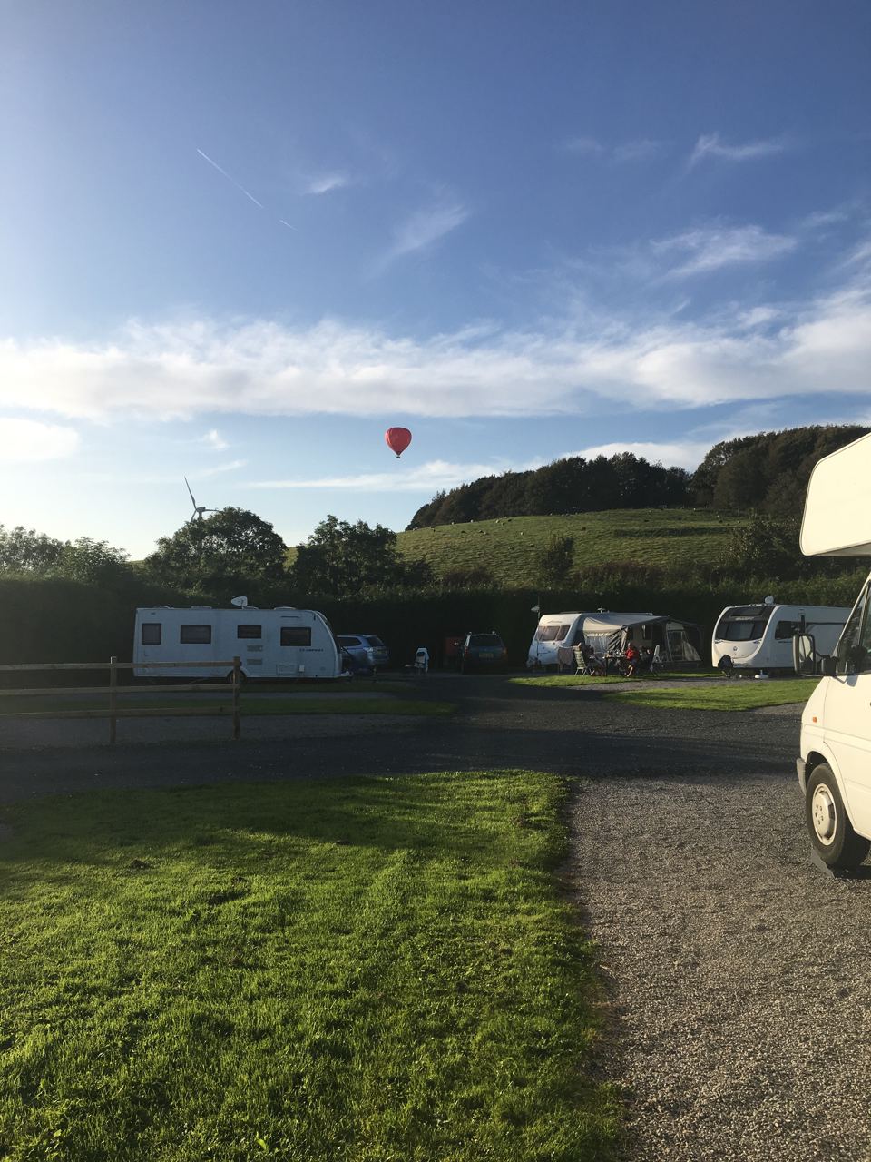 Caravans and motorhome on the pitches