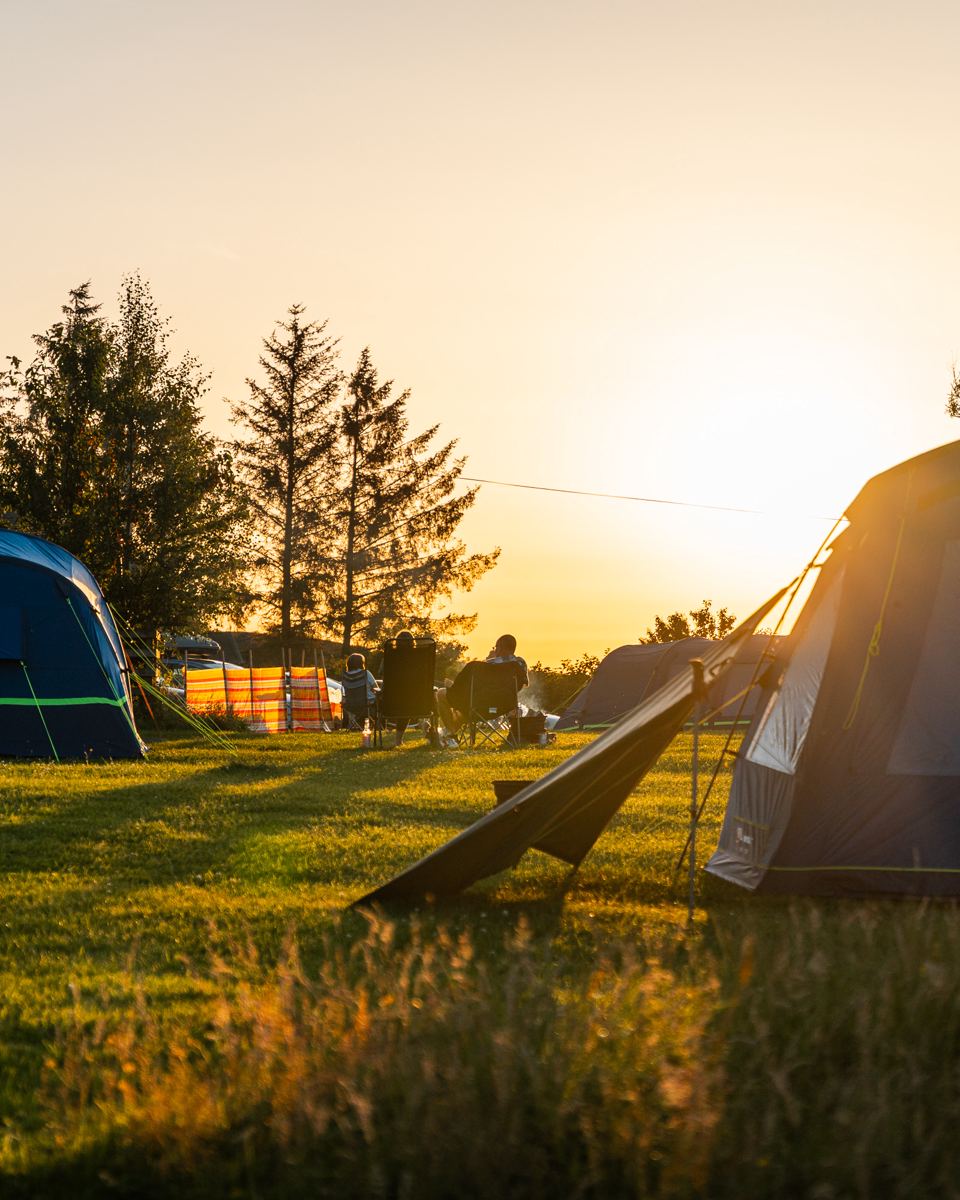 Tent pitch at sunset