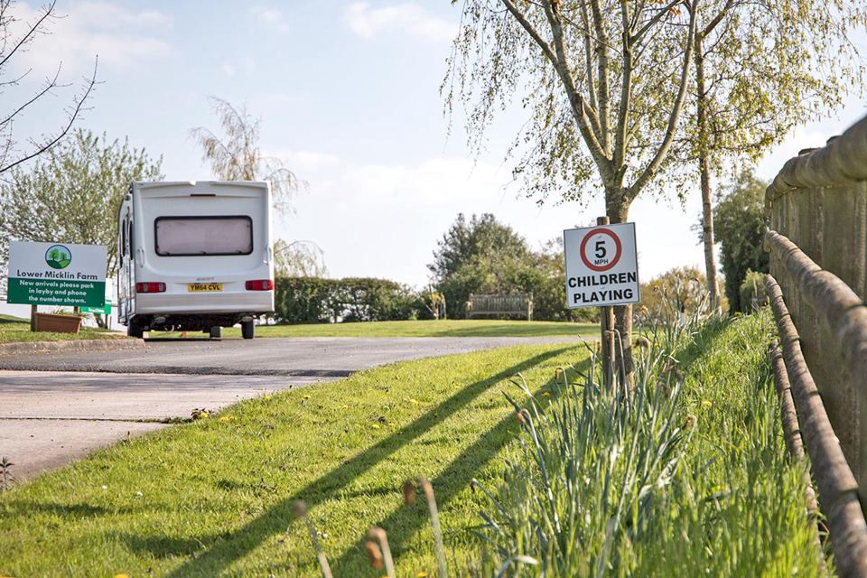 Caravan at the park entrance