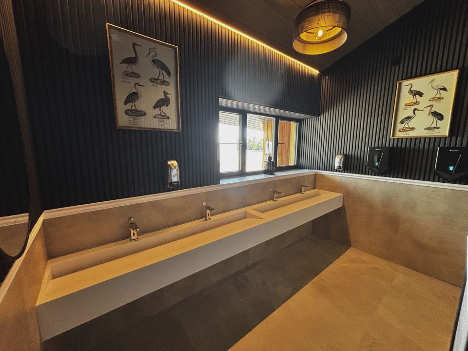 Washbasins in the amenity block