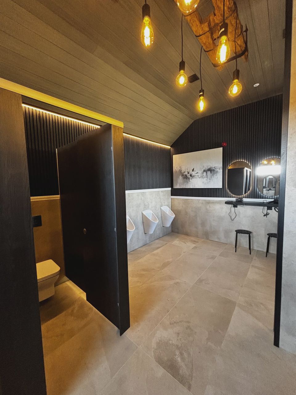 Inside the amenity block