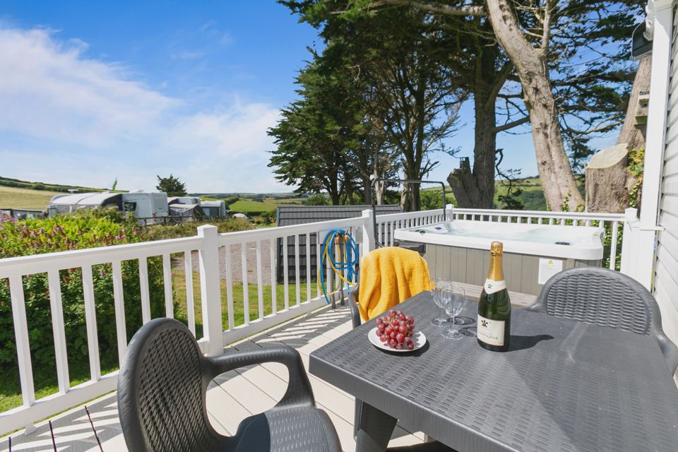 Decking with a view over the caravans