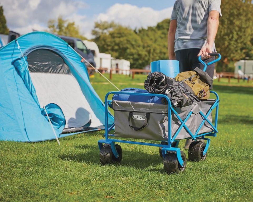 Tent pitch on grass
