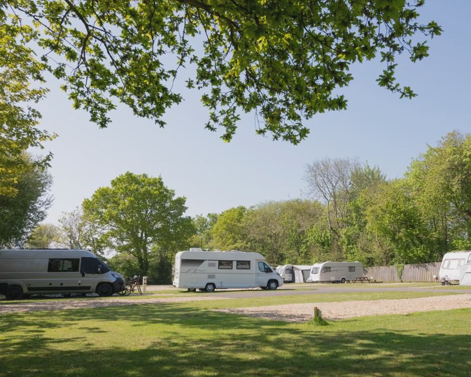 Motorhomes on the grass