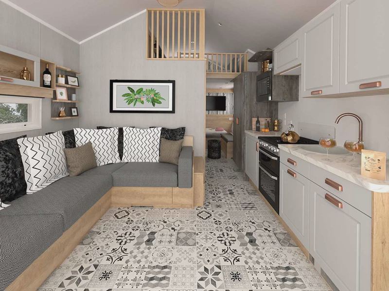 Open-plan living and kitchen