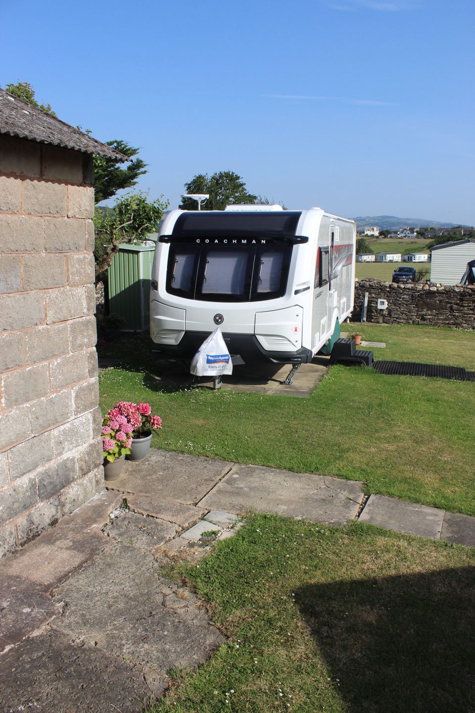 Caravan on a pitch