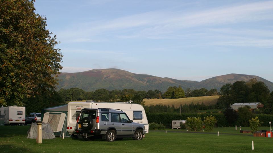 Touring pitches with hill views