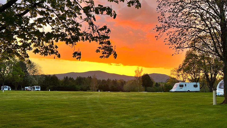 Sunset over the pitches