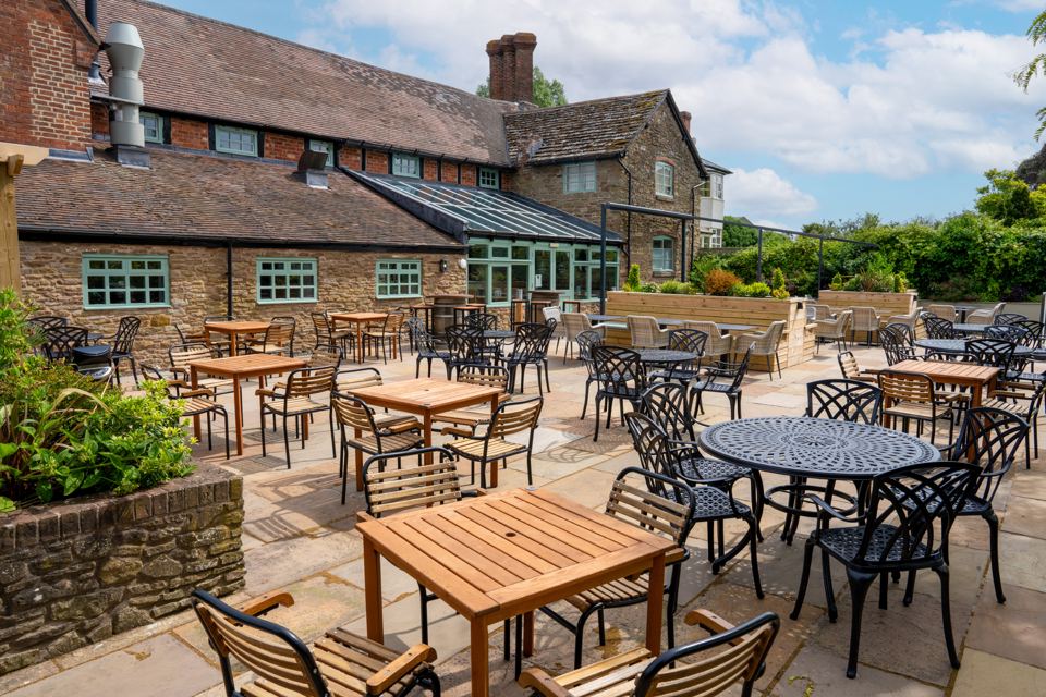 Pub terrace seating