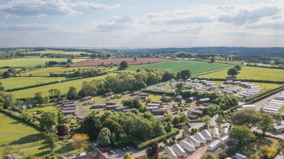 Aerial view over the park