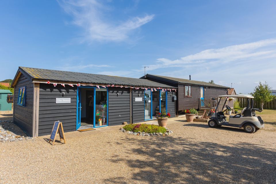 Reception and shop building