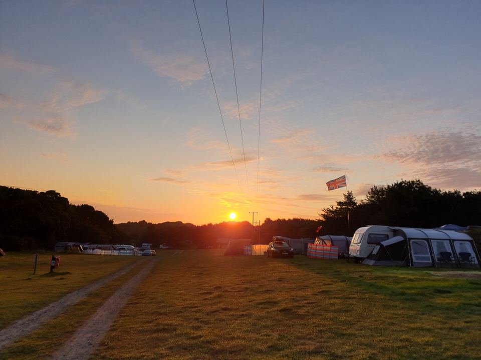 Sunset over the pitches