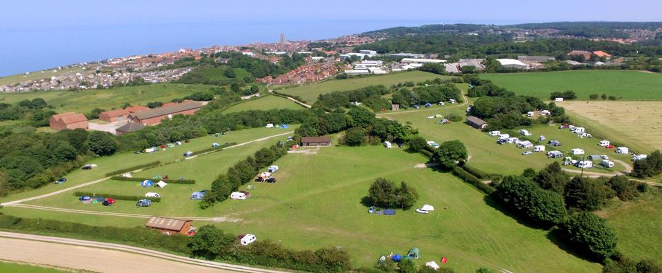 Camping fields from above