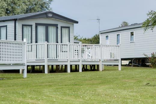 Caravan with decking