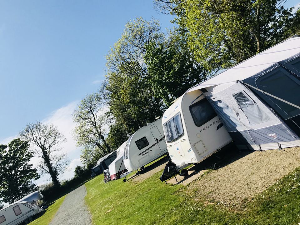 Caravans with awnings