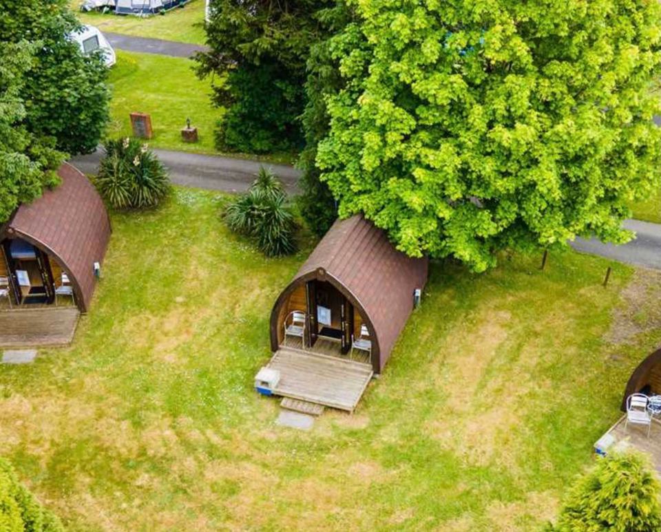 Camping pods from above