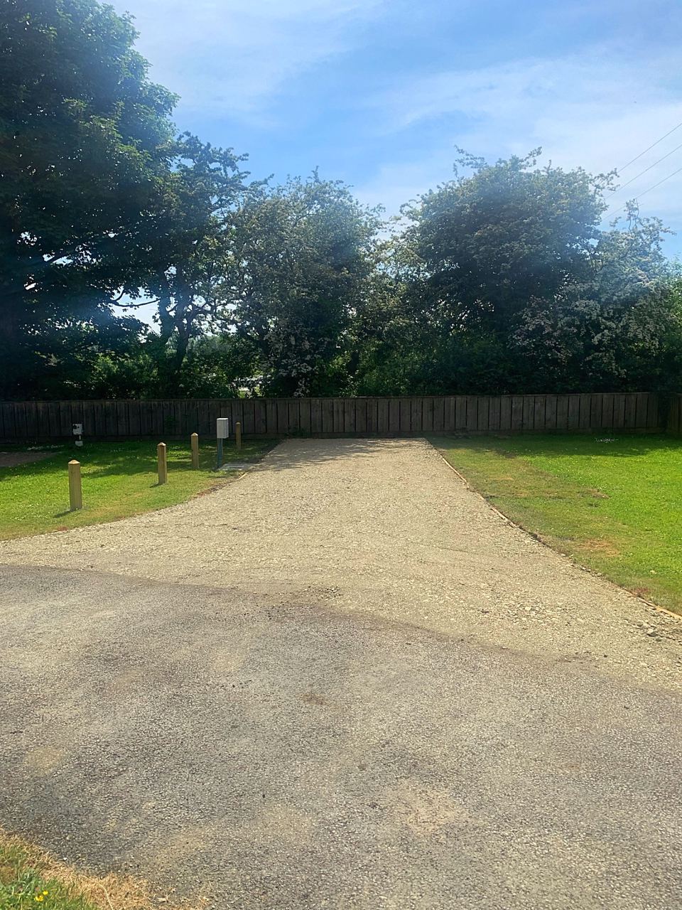Gravel hardstanding pitch