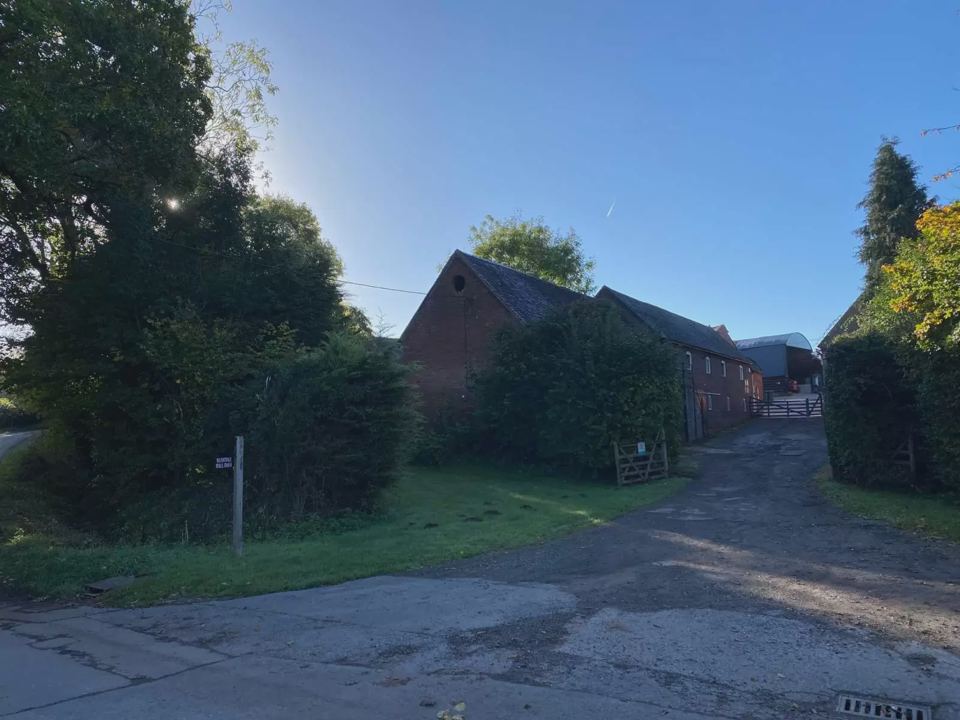 Farm buildings near the site