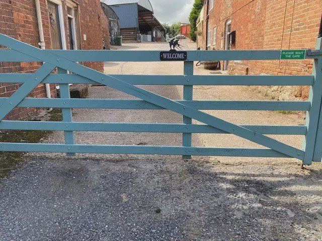 Farm gate at the site entrance
