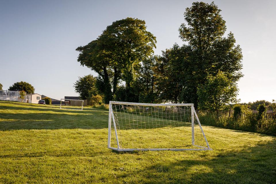 Football goal on the field