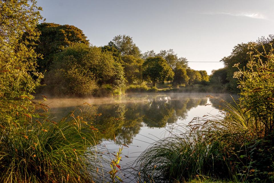 Fishing lake in the morning