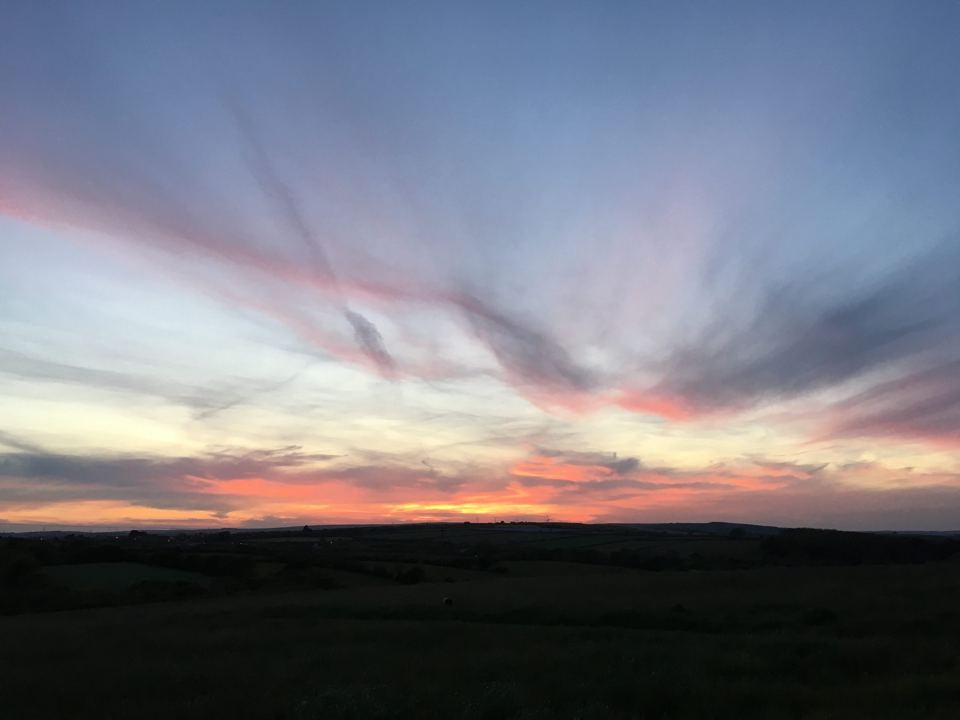 Sunset sky over the moor