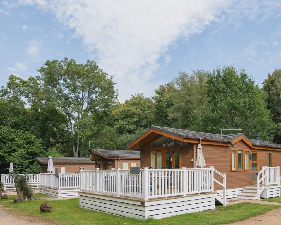 Timber lodges with decking