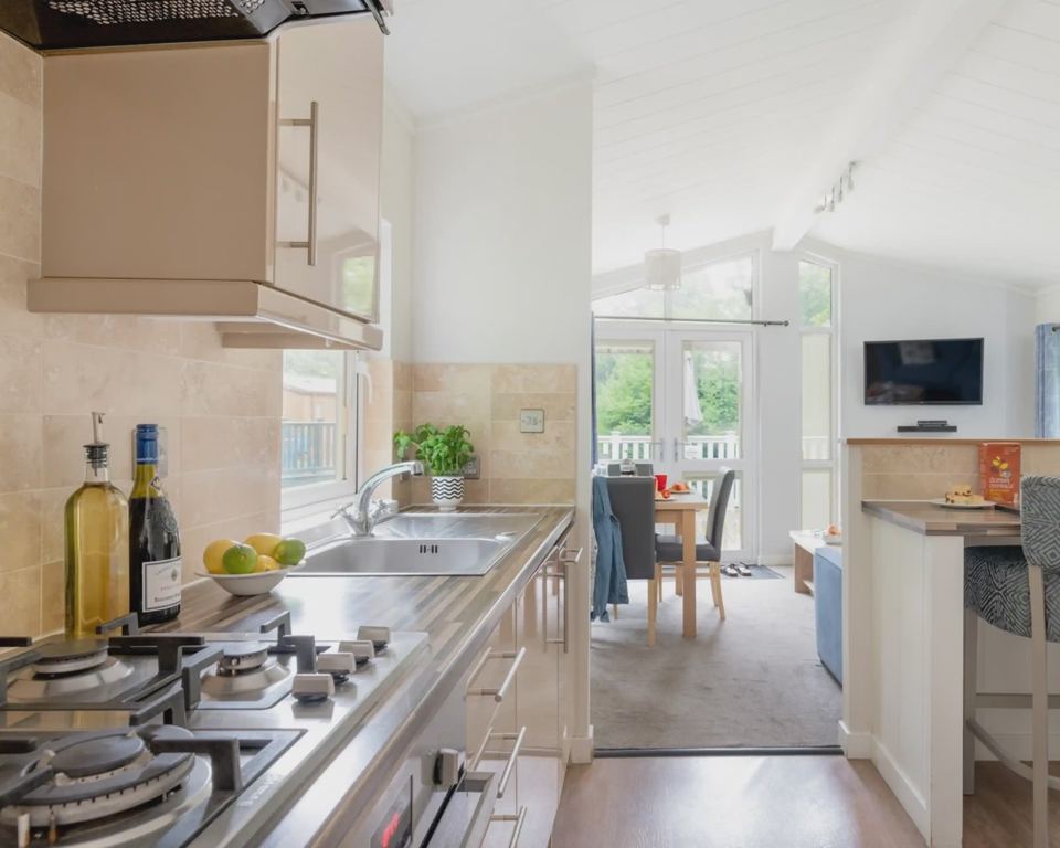 Lodge kitchen and living area