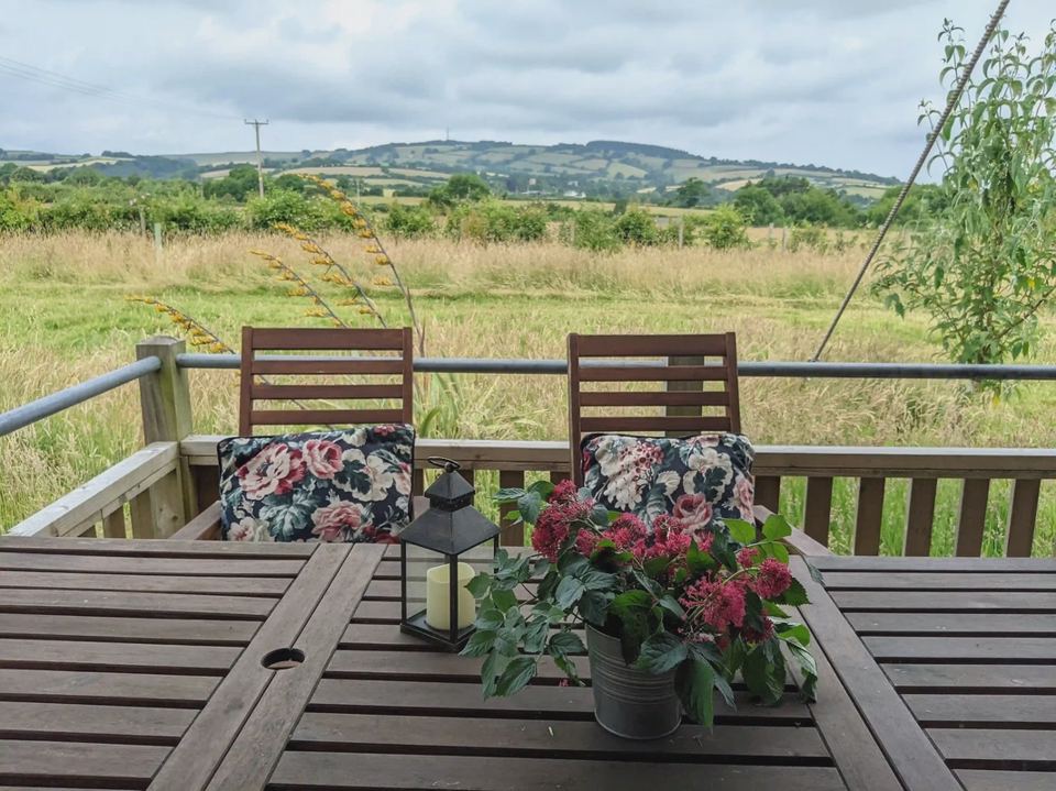 Deck view over farmland