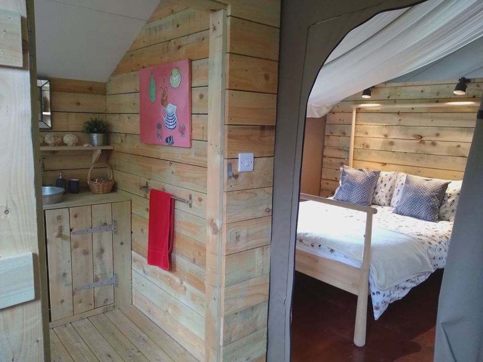 Inside the safari tent
