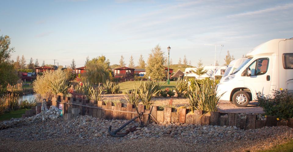 Motorhome beside the planting